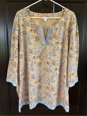 EUC J. Jill Floral Elbow Sleeve Top Size 4X